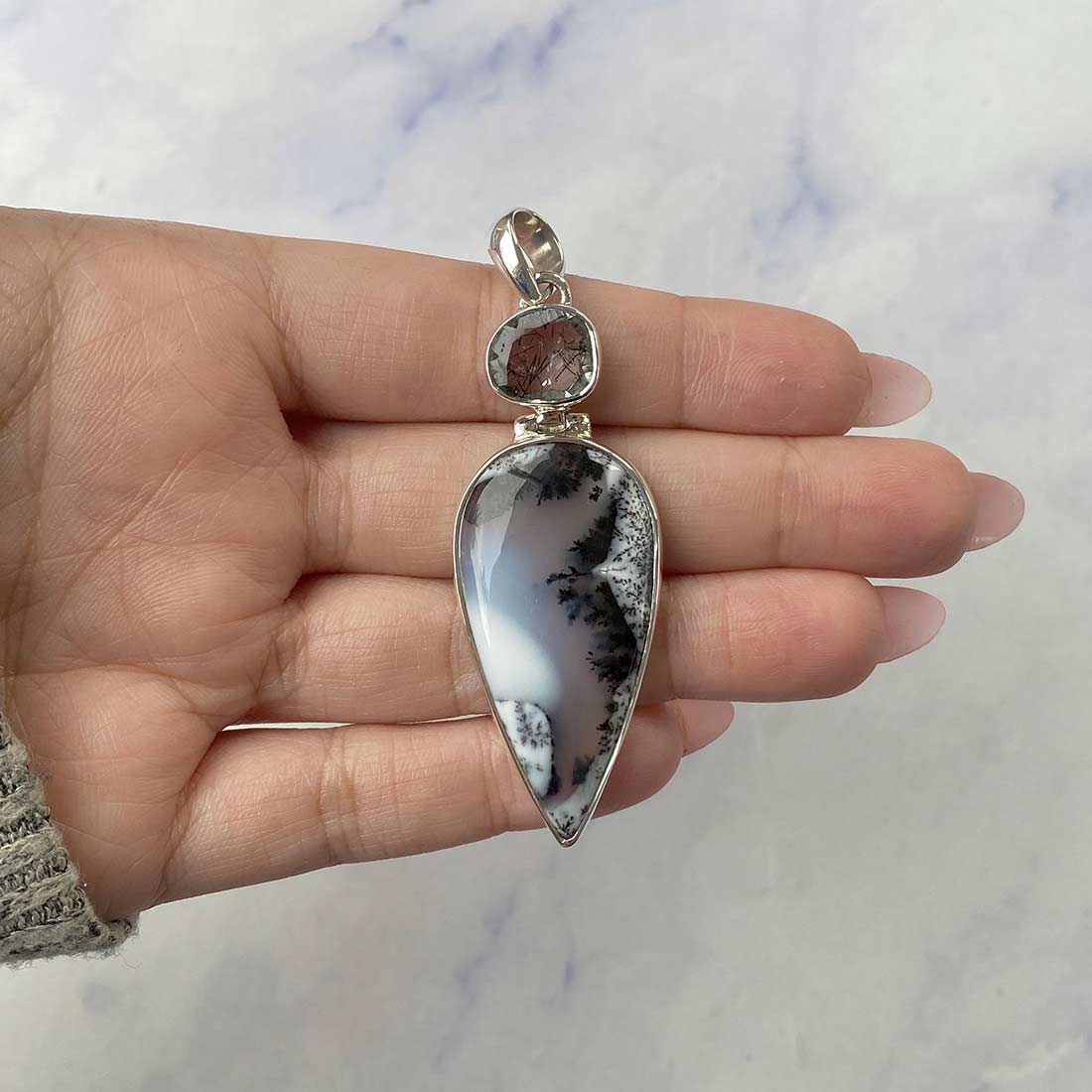 Dendritic Agate Pendant-(DDA-P-46.)