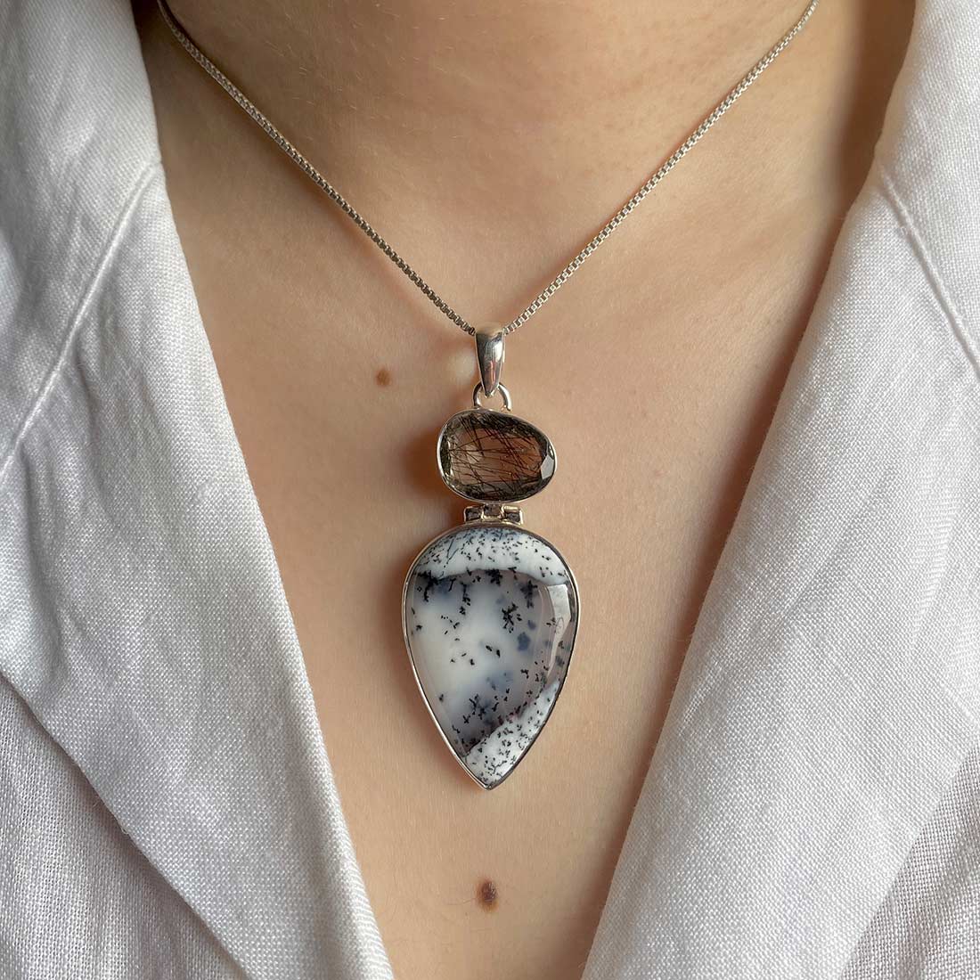 Dendritic Agate Pendant-(DDA-P-47.)