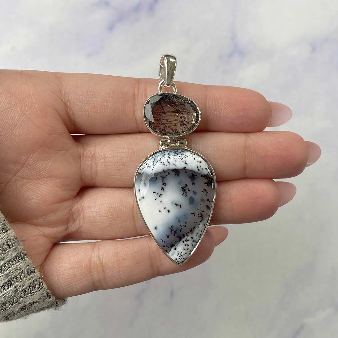 Dendritic Agate Pendant-(DDA-P-47.)