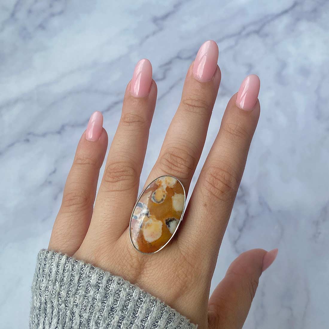 Deerfawn Jasper Adjustable Ring-(DFJ-R-27)