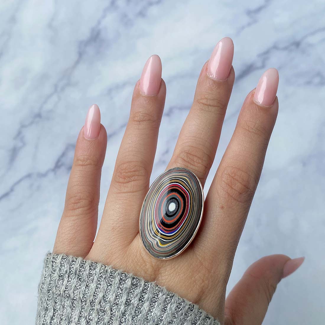 Fordite Adjustable Ring-(FRD-R-17)