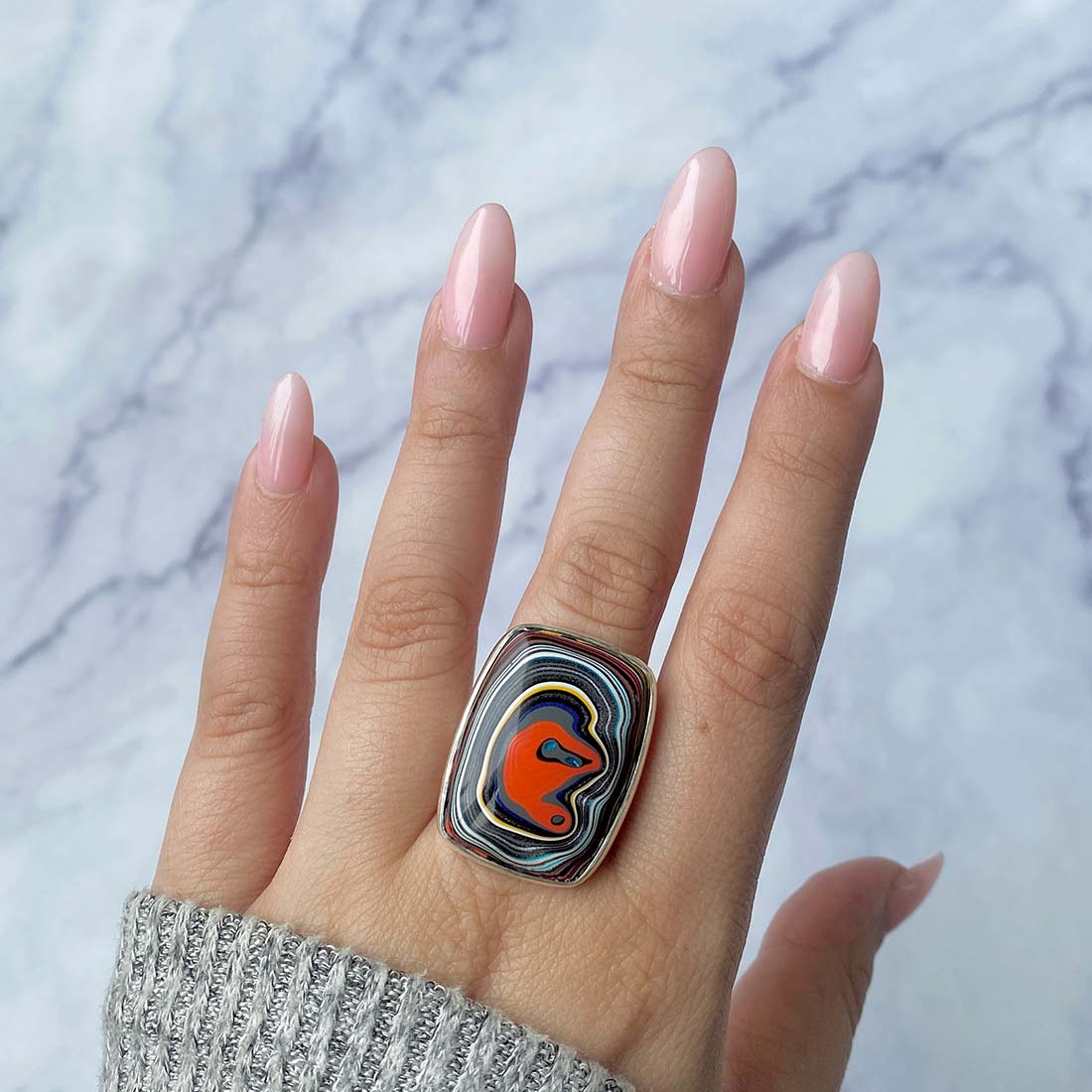 Fordite Adjustable Ring-(FRD-R-27)