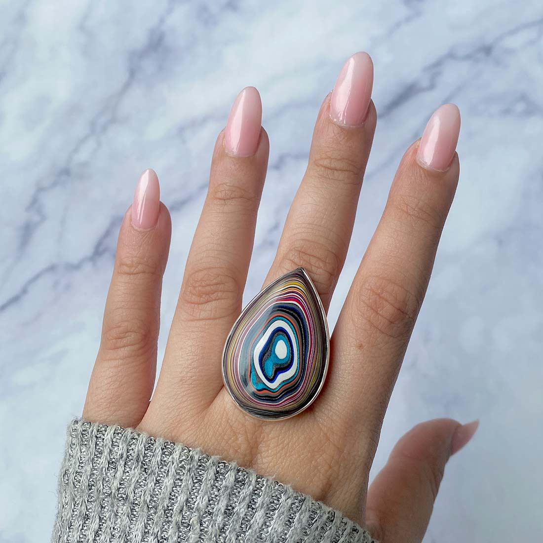 Fordite Adjustable Ring-(FRD-R-7)