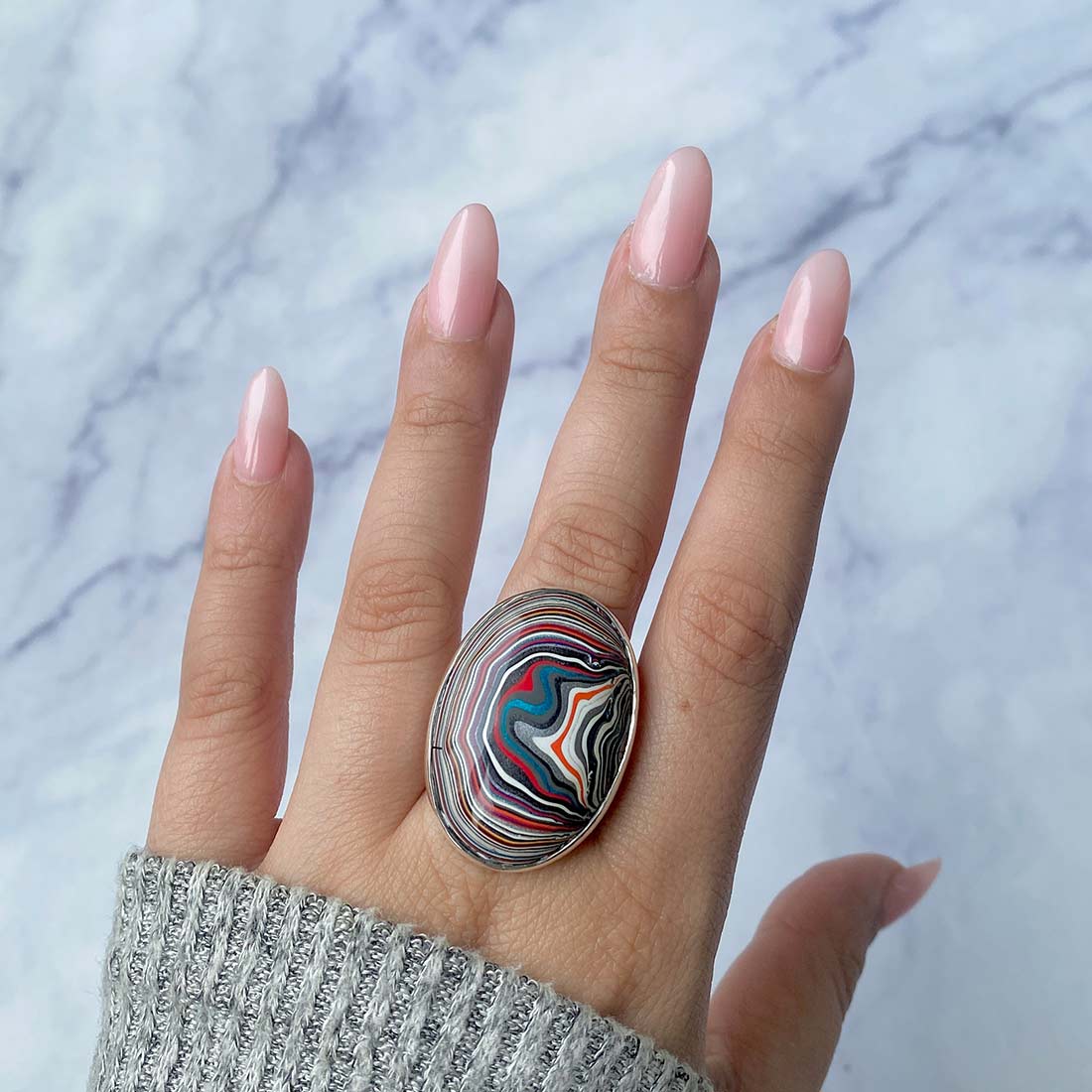 Fordite Adjustable Ring-(FRD-R-9)