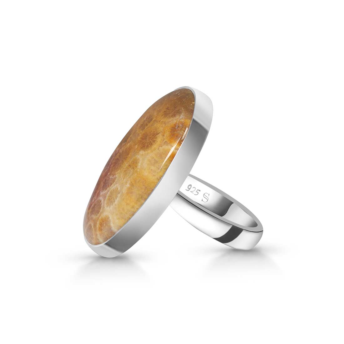 Fossilized Coral Adjustable Ring-(FSC-R-8.)