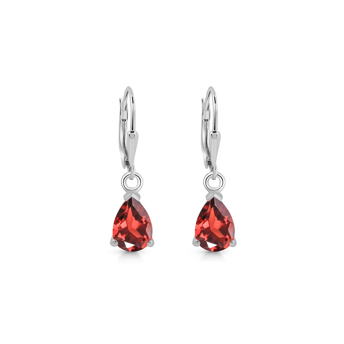 Garnet Leverback Earring-(GAR-SE-676.)