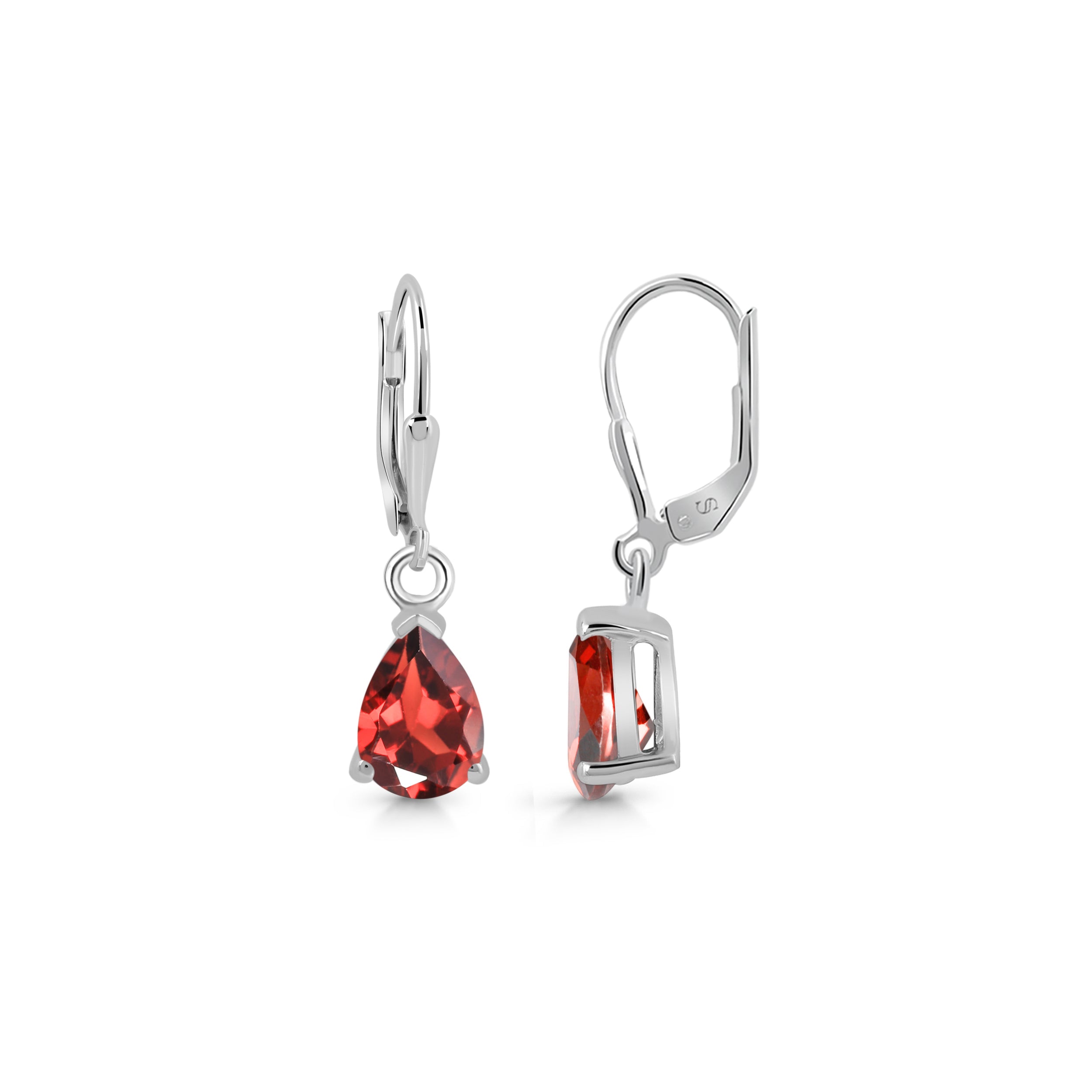 Garnet Leverback Earring-(GAR-SE-676.)