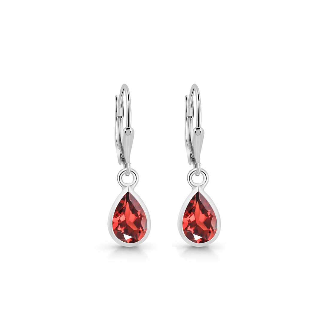 Garnet Leverback Earring-(GAR-SE-679.)