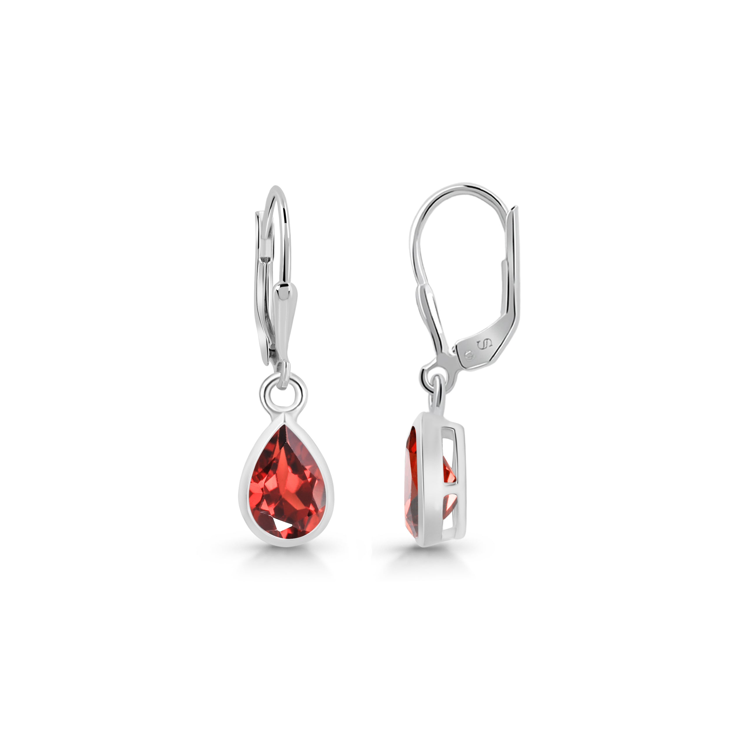 Garnet Leverback Earring-(GAR-SE-679.)