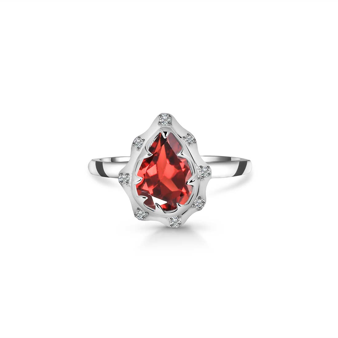 Garnet Ring-(GAR-SR-369-W.)