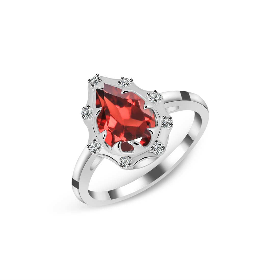 Garnet Ring-(GAR-SR-369-W.)