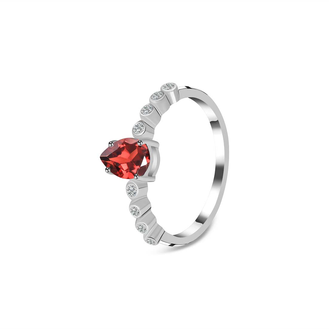 Garnet Ring-(GAR-SR-419D-W.)