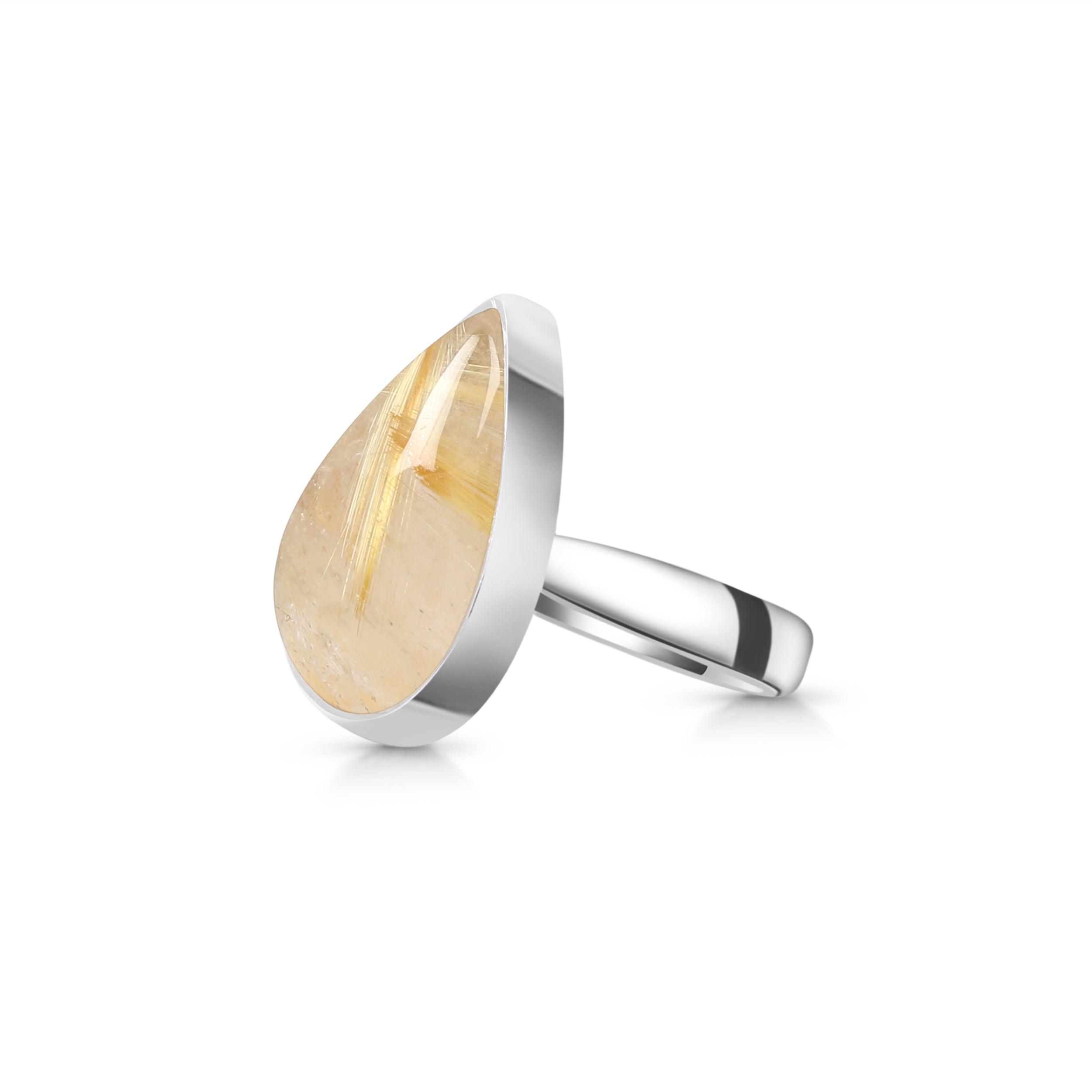 Golden Rutile Adjustable Ring-(GDR-R-13.)