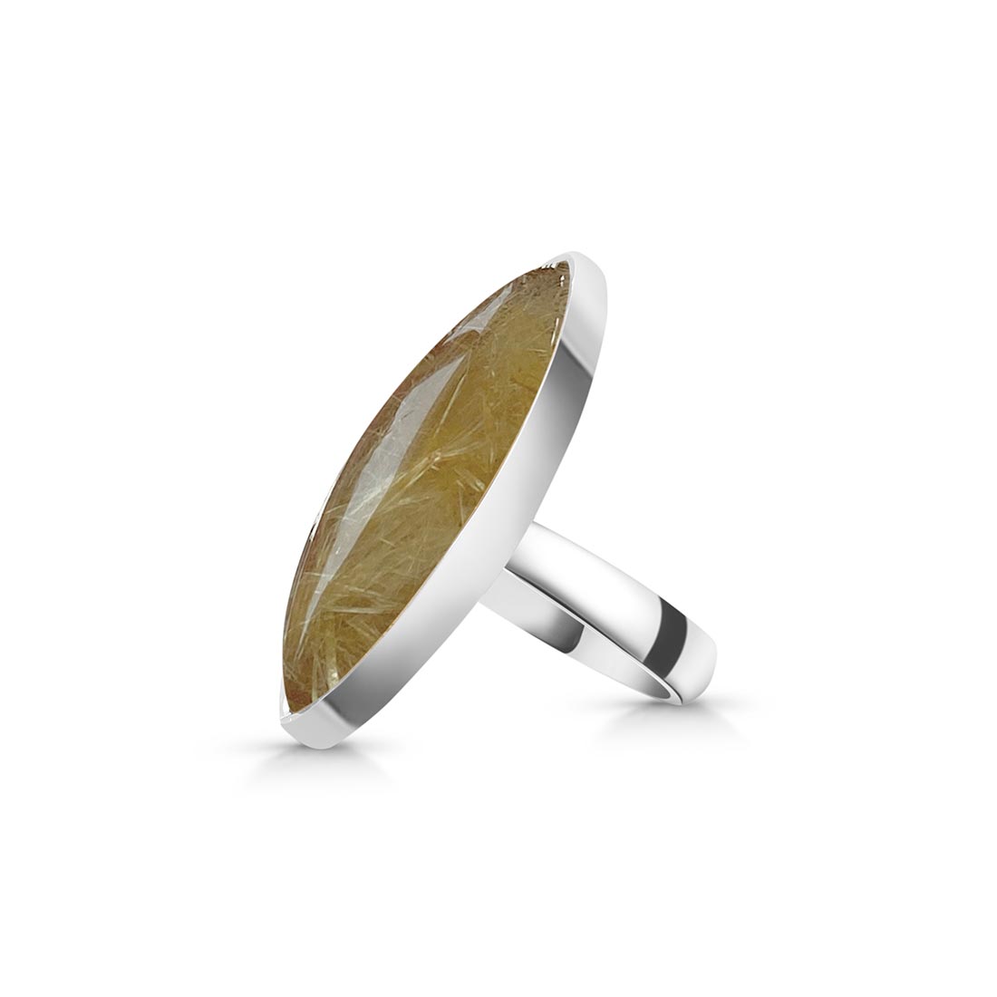 Golden Rutile Adjustable Ring-(GDR-R-36.)