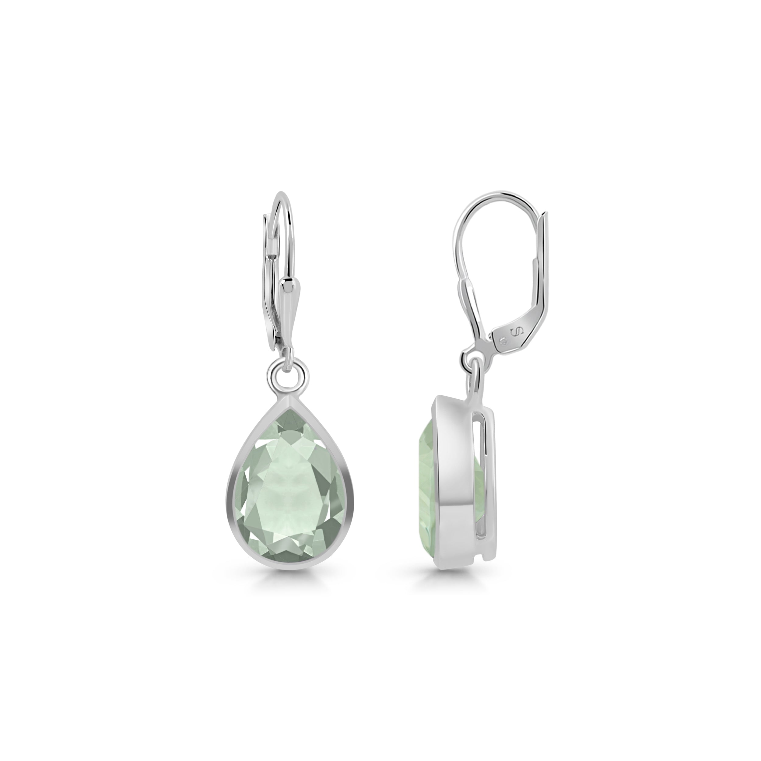 Green Amethyst Leverback Earring-(GRA-SE-725.)