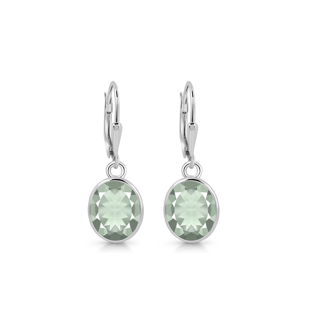 Green Amethyst Leverback Earring-(GRA-SE-997.)