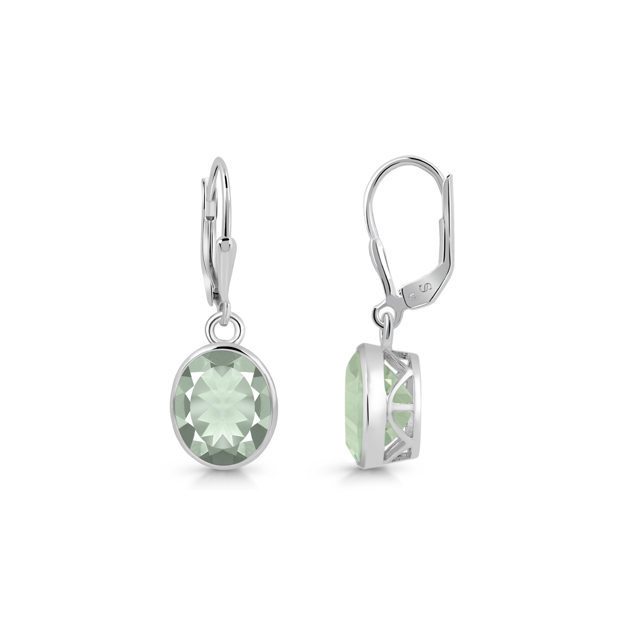 Green Amethyst Leverback Earring-(GRA-SE-997.)