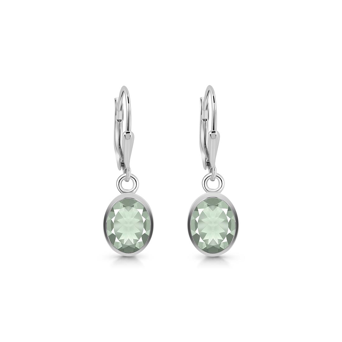 Green Amethyst Leverback Earring-(GRA-SE-998.)