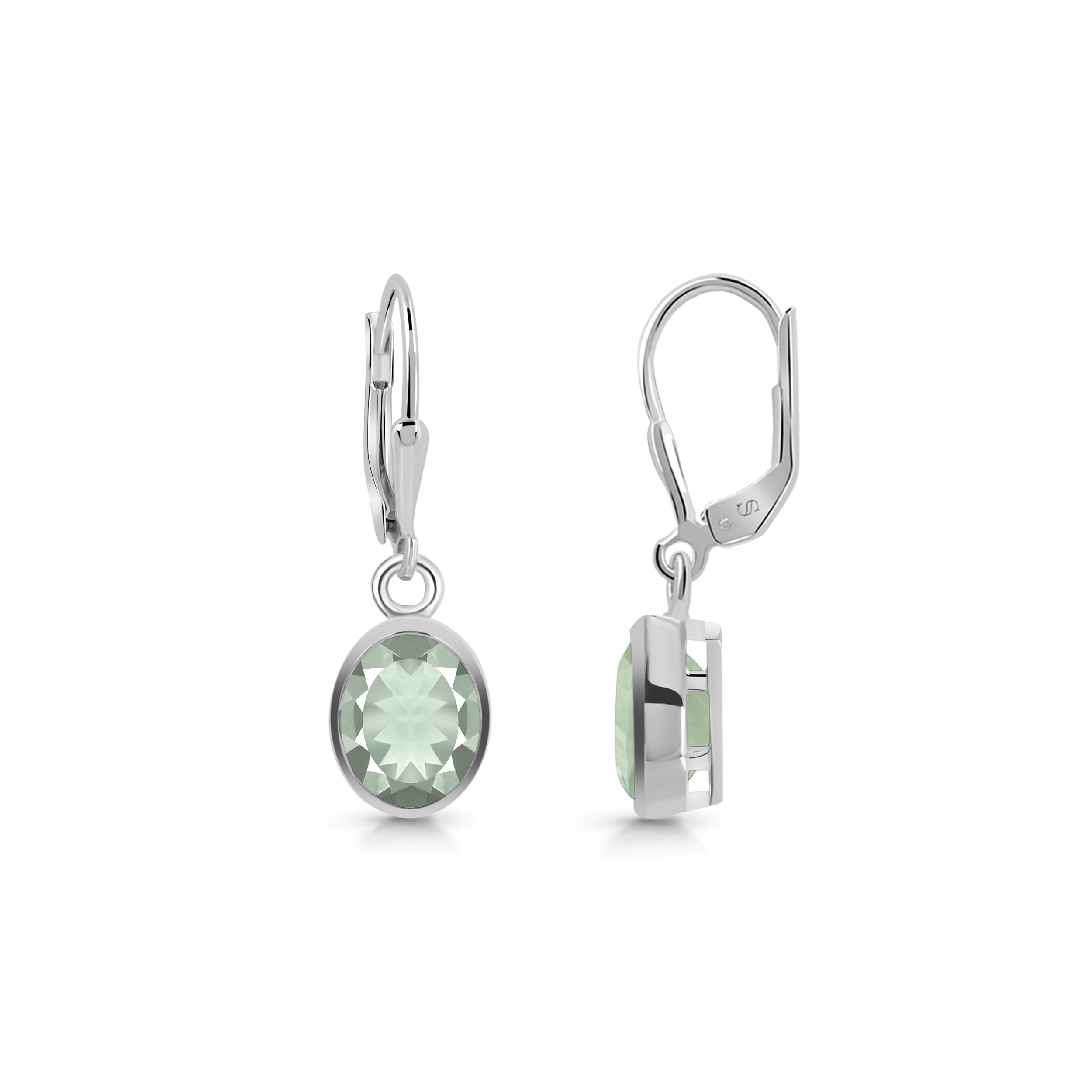 Green Amethyst Leverback Earring-(GRA-SE-998.)