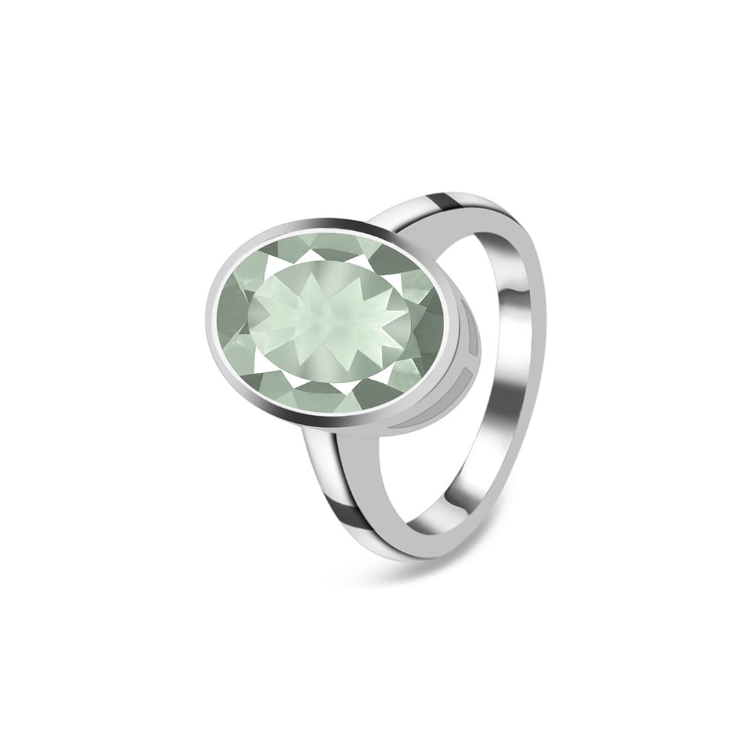 Green Amethyst Ring-(GRA-SR-1892.)