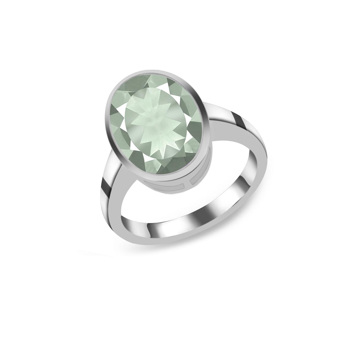 Green Amethyst Ring-(GRA-SR-1892.)