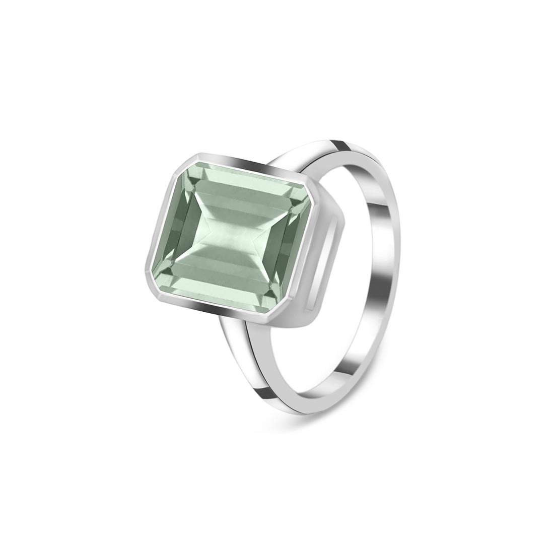 Green Amethyst Ring-(GRA-SR-1927.)