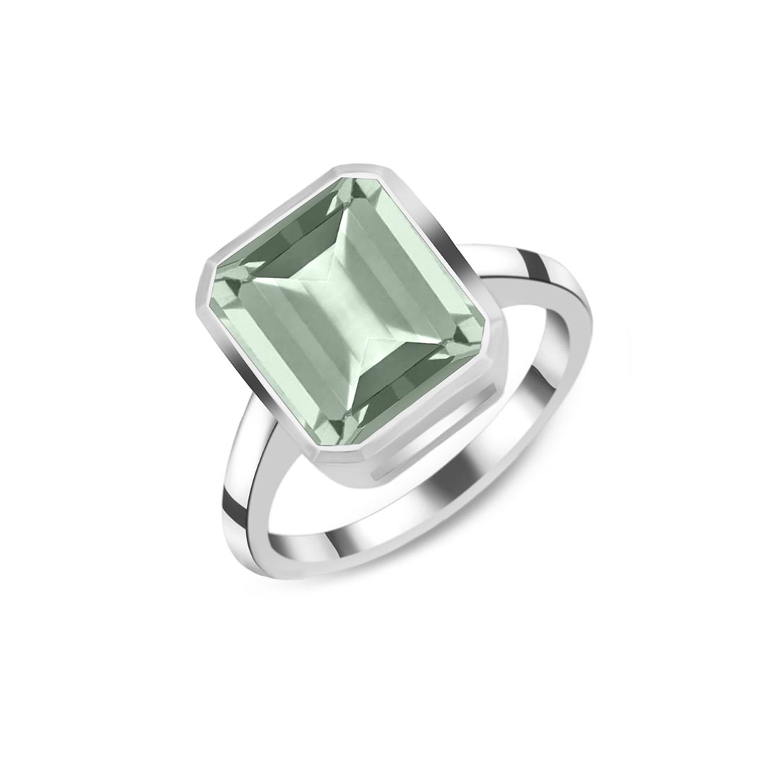 Green Amethyst Ring-(GRA-SR-1927.)