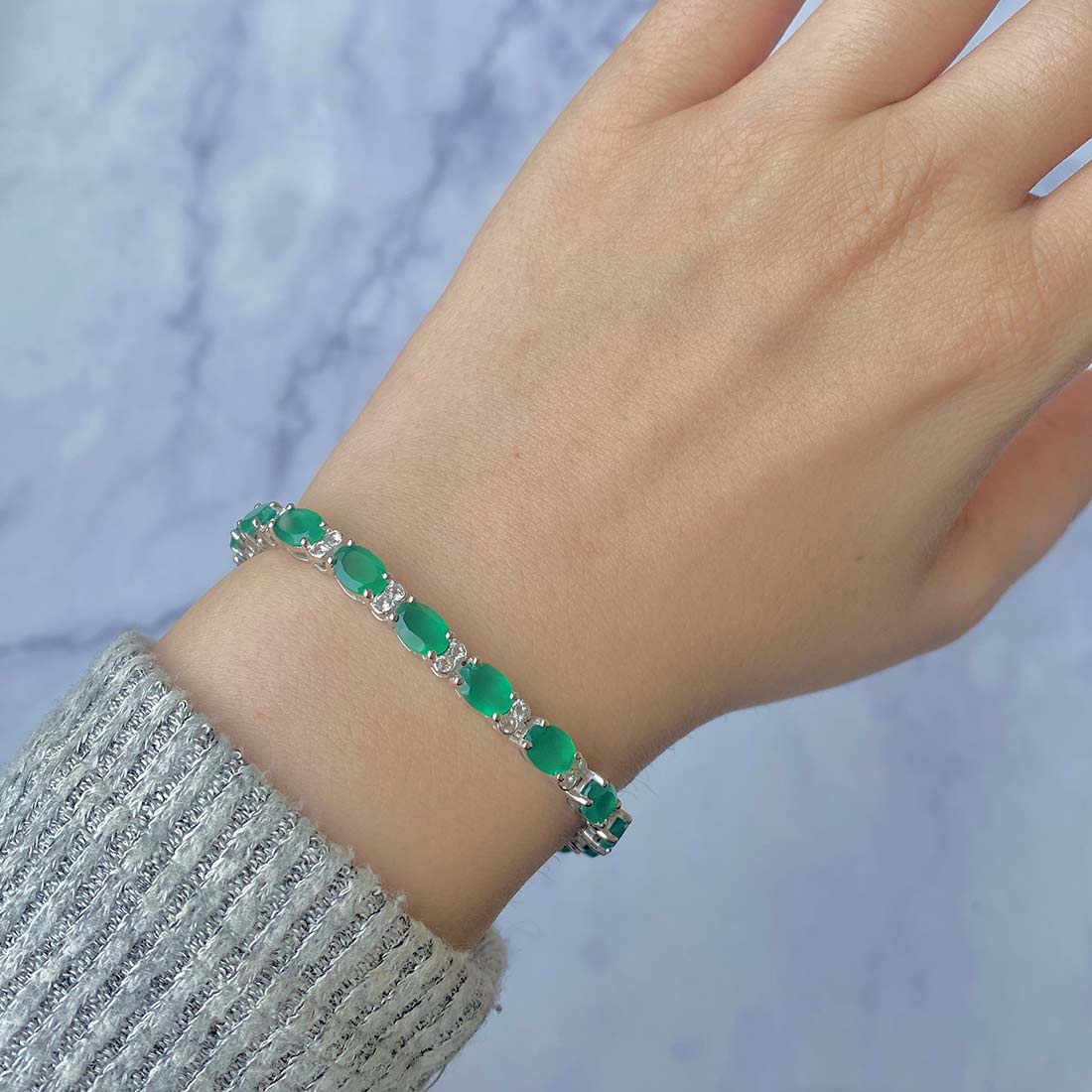 Green Onyx Bracelet-(GRO-SB-108.)