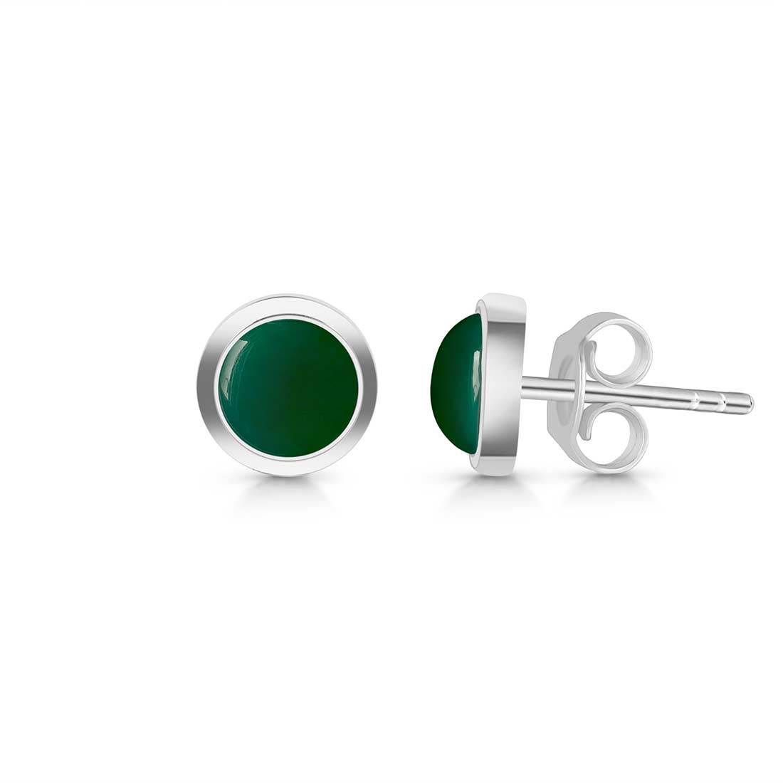 Green Onyx Stud Earring-(GRO-SE-1073.)