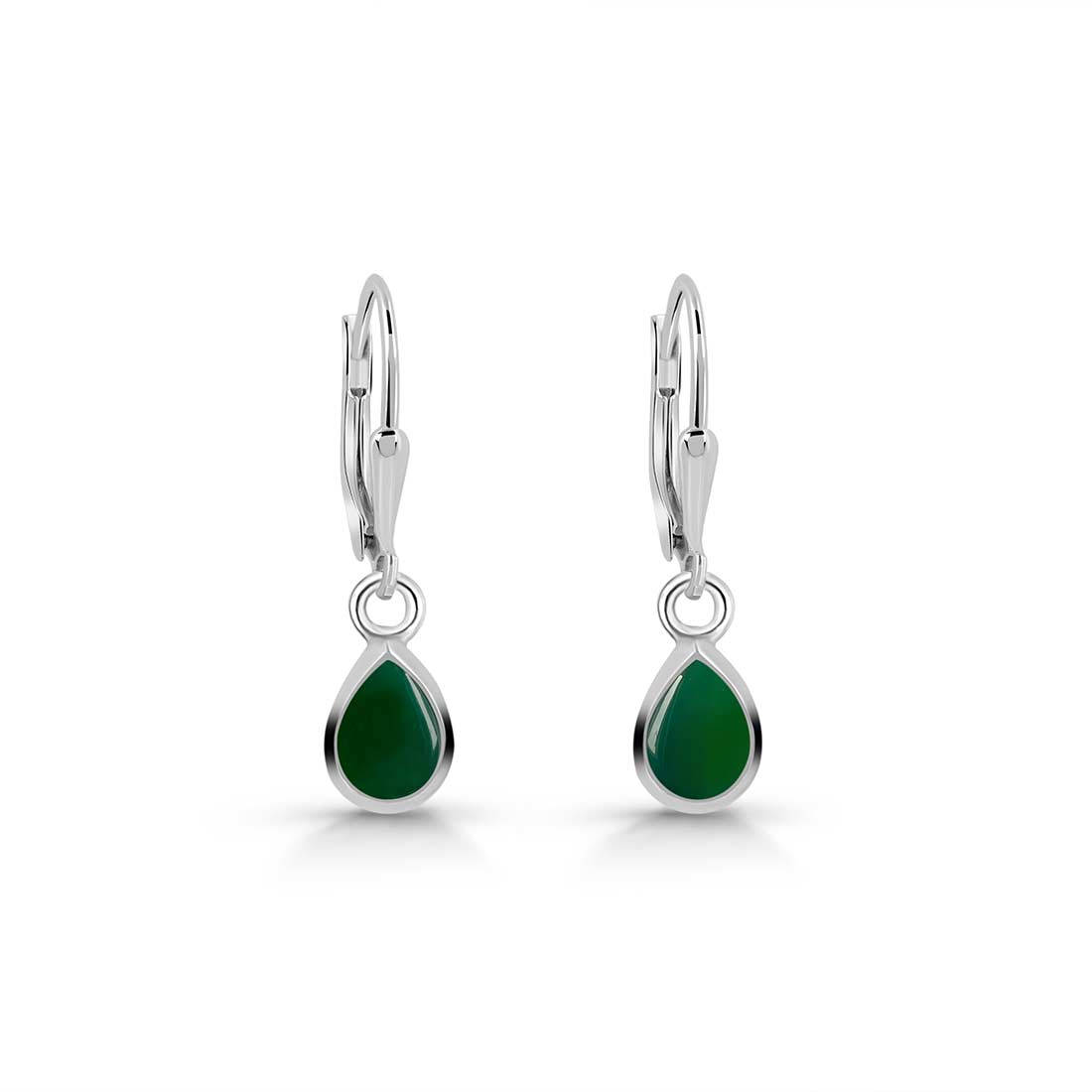 Green Onyx Leverback Earring-(GRO-SE-1109.)