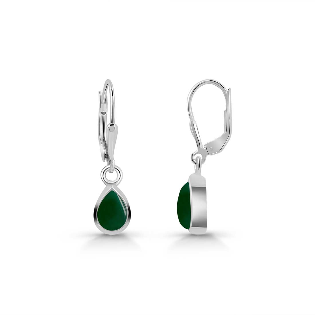 Green Onyx Leverback Earring-(GRO-SE-1109.)