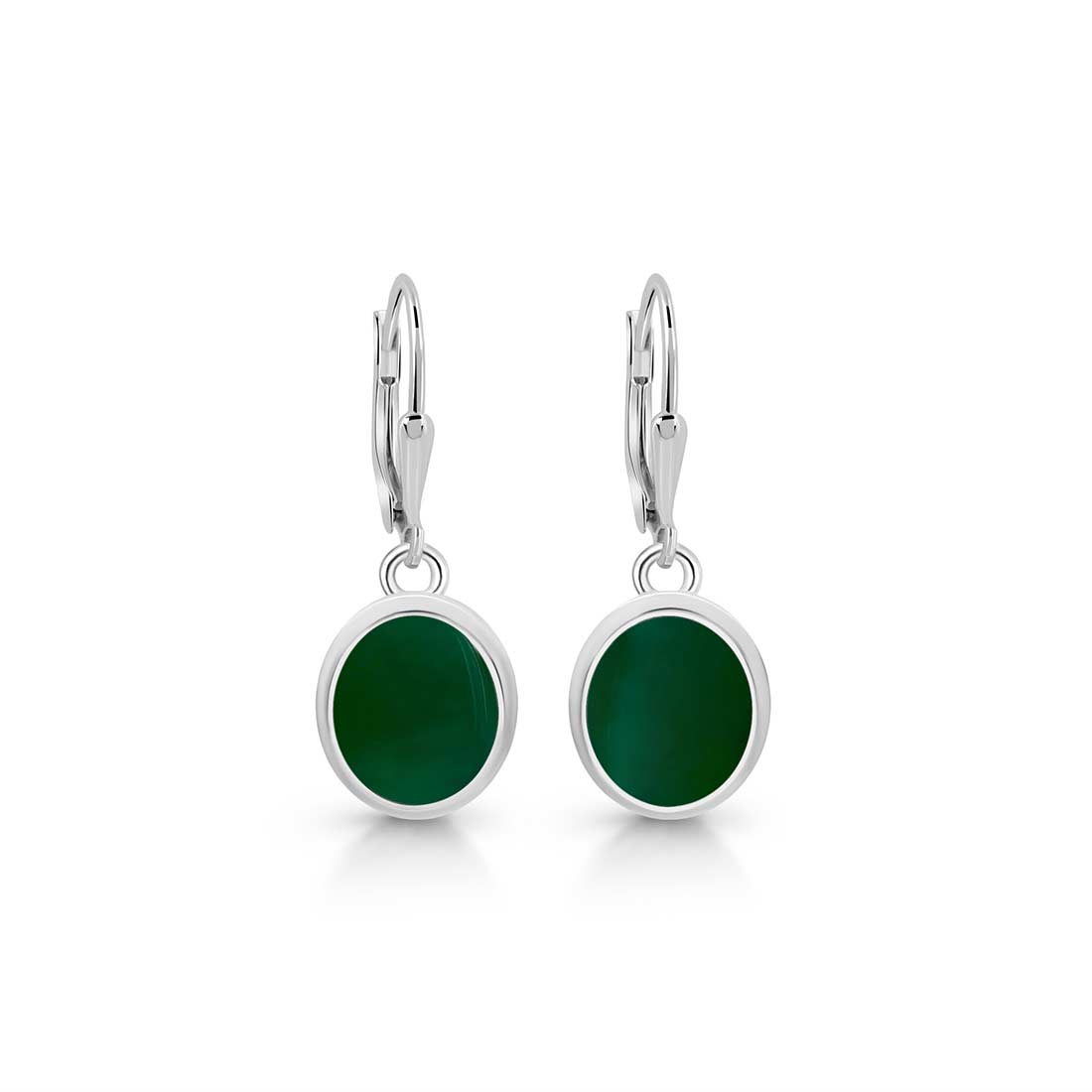 Green Onyx Leverback Earring-(GRO-SE-1116.)