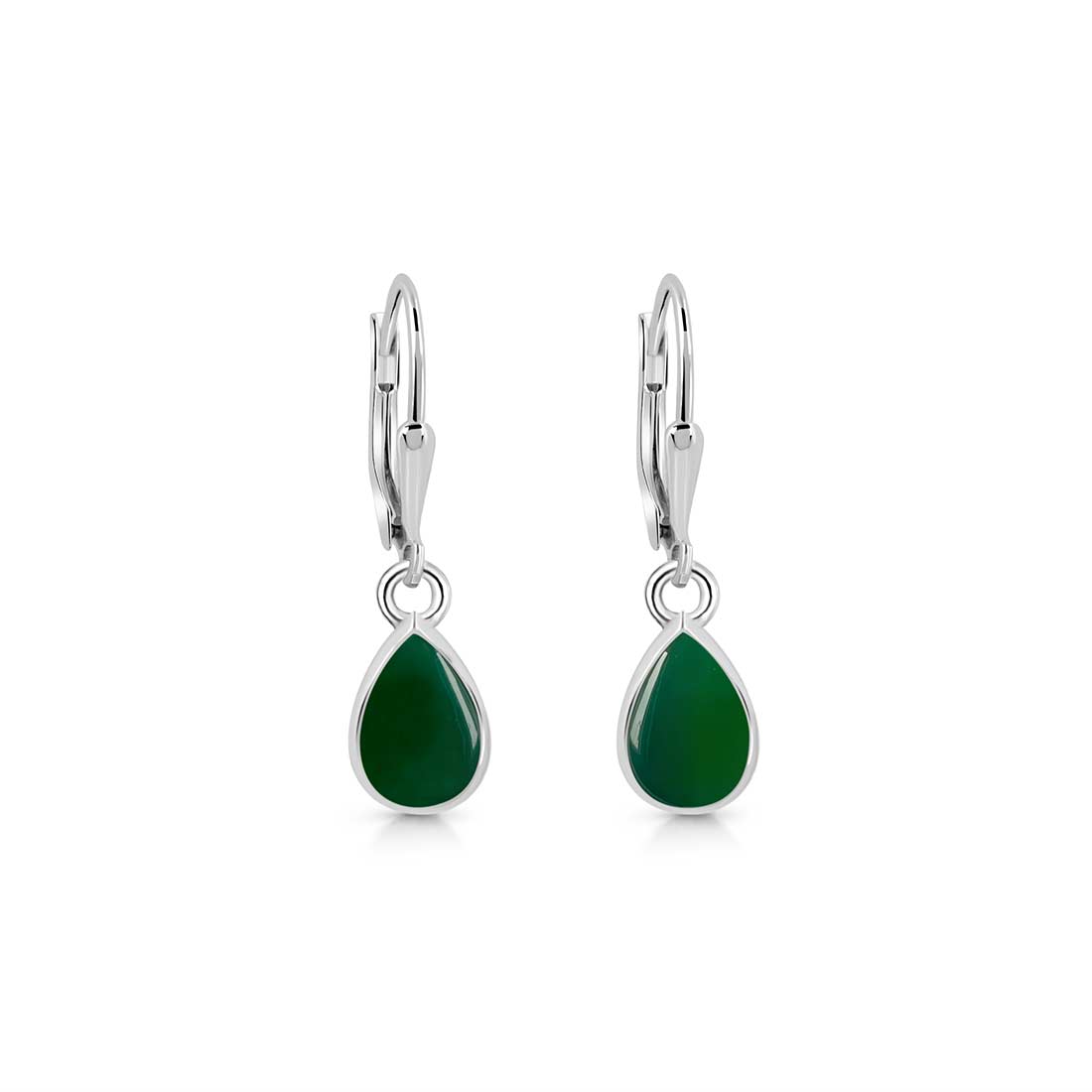 Green Onyx Leverback Earring-(GRO-SE-1117.)