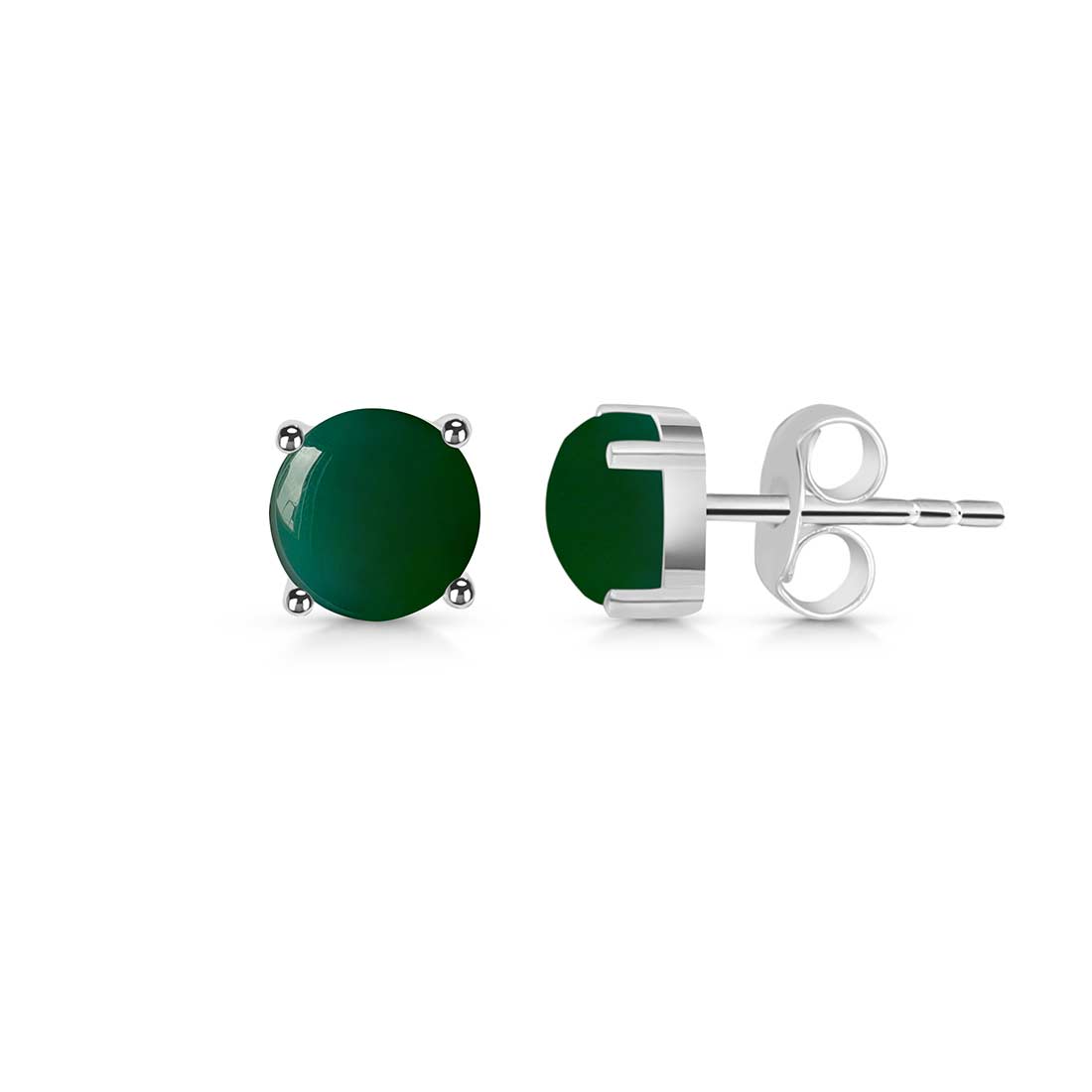 Green Onyx Stud Earring-(GRO-SE-1178.)