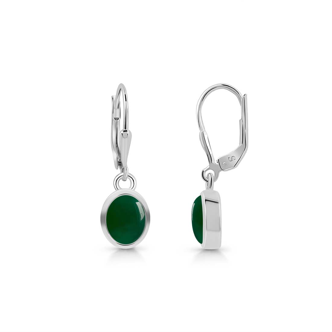 Green Onyx Leverback Earring-(GRO-SE-1232.)