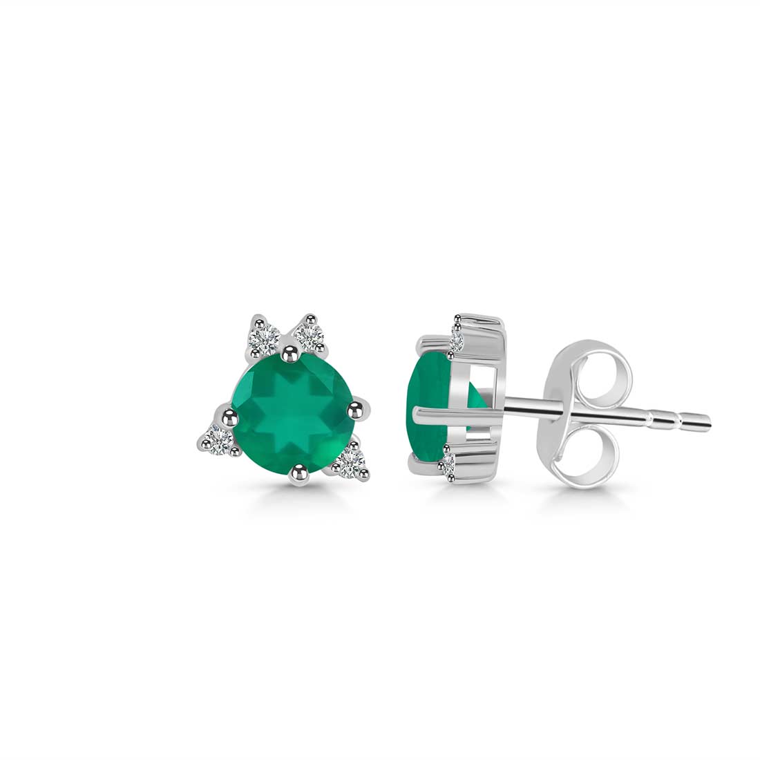 Green Onyx Stud Earring-(GRO-SE-1260.)