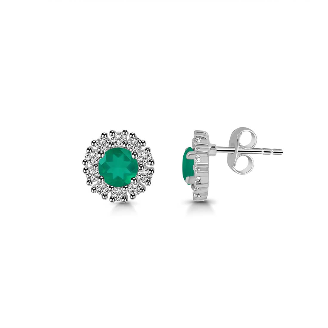 Green Onyx Stud Earring-(GRO-SE-1268.)