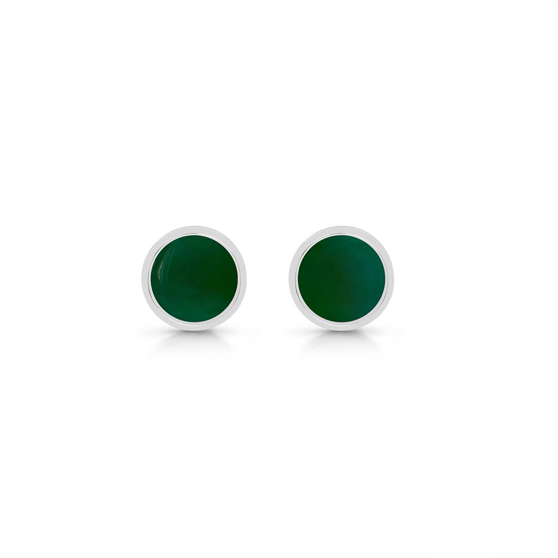 Green Onyx Stud Earring-(GRO-SE-724.)