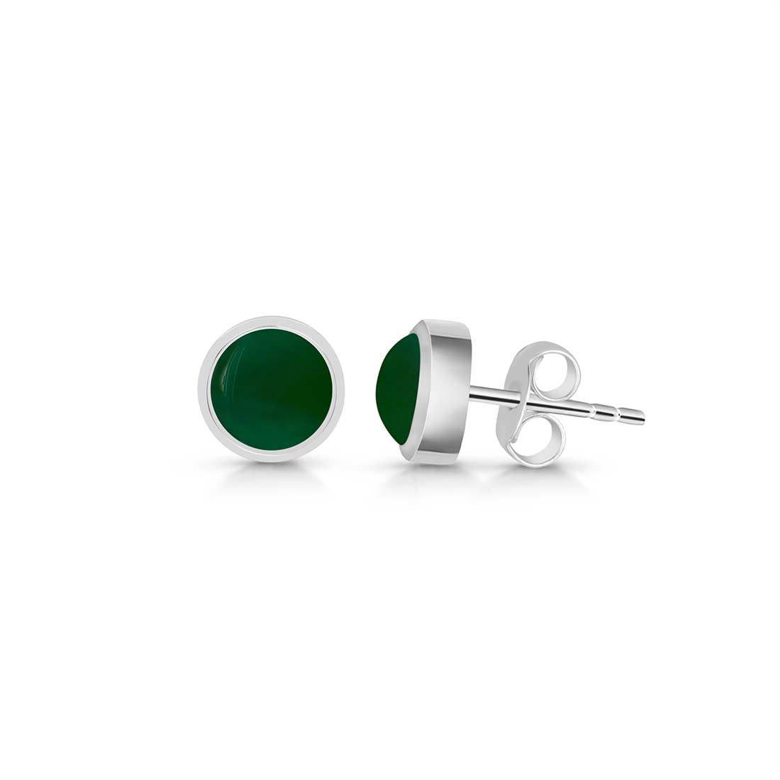 Green Onyx Stud Earring-(GRO-SE-724.)