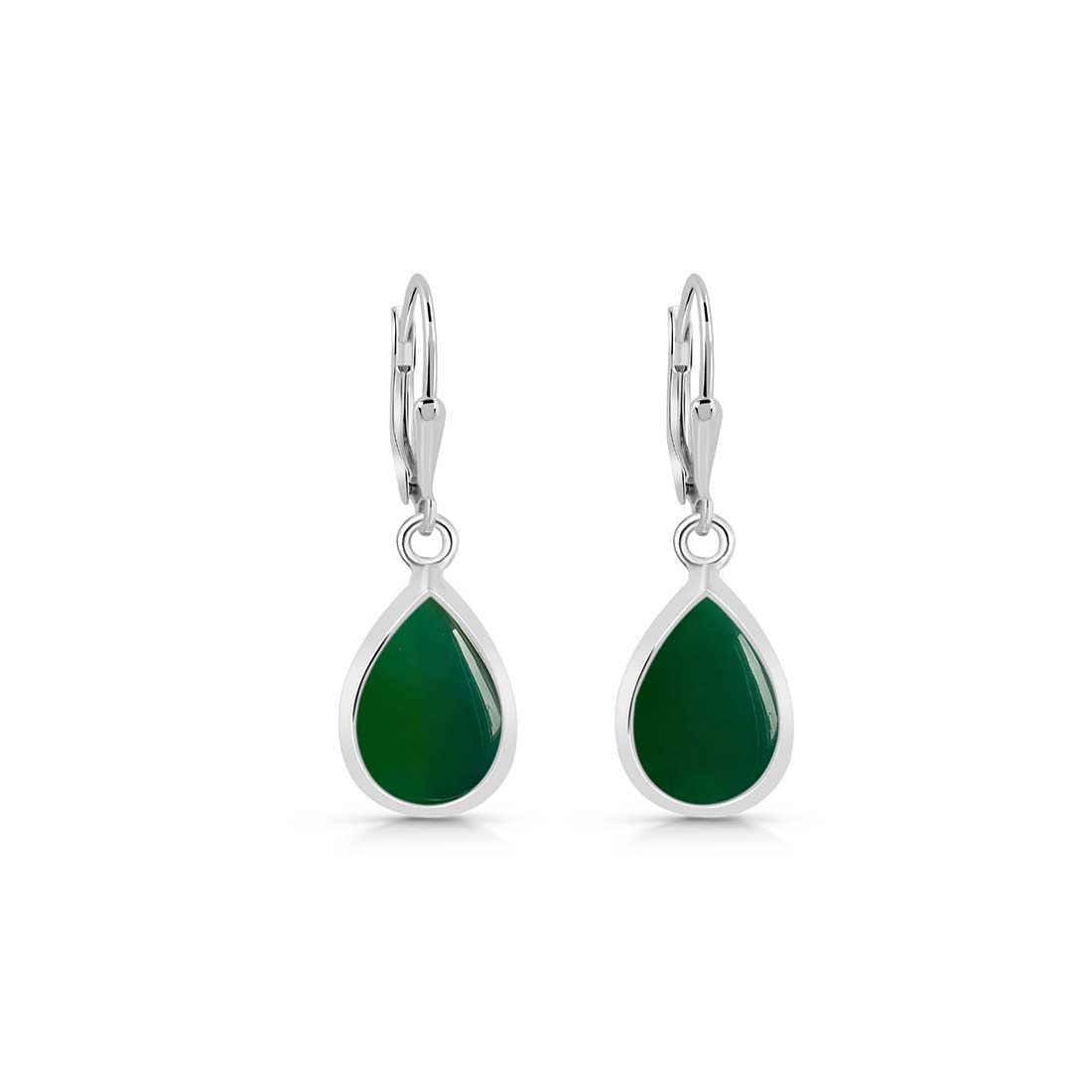 Green Onyx Leverback Earring-(GRO-SE-729.)