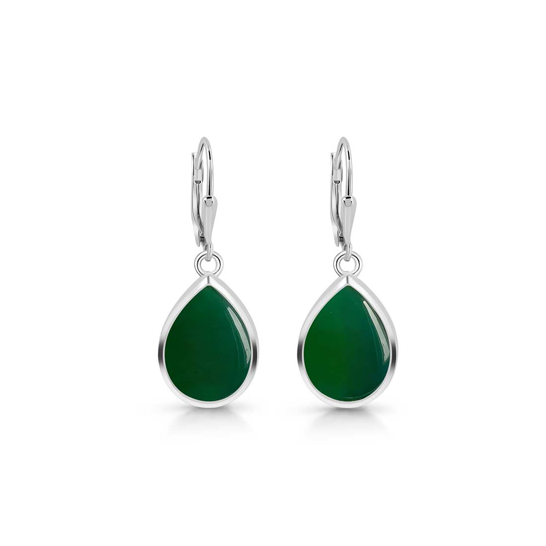 Green Onyx Leverback Earring-(GRO-SE-731.)