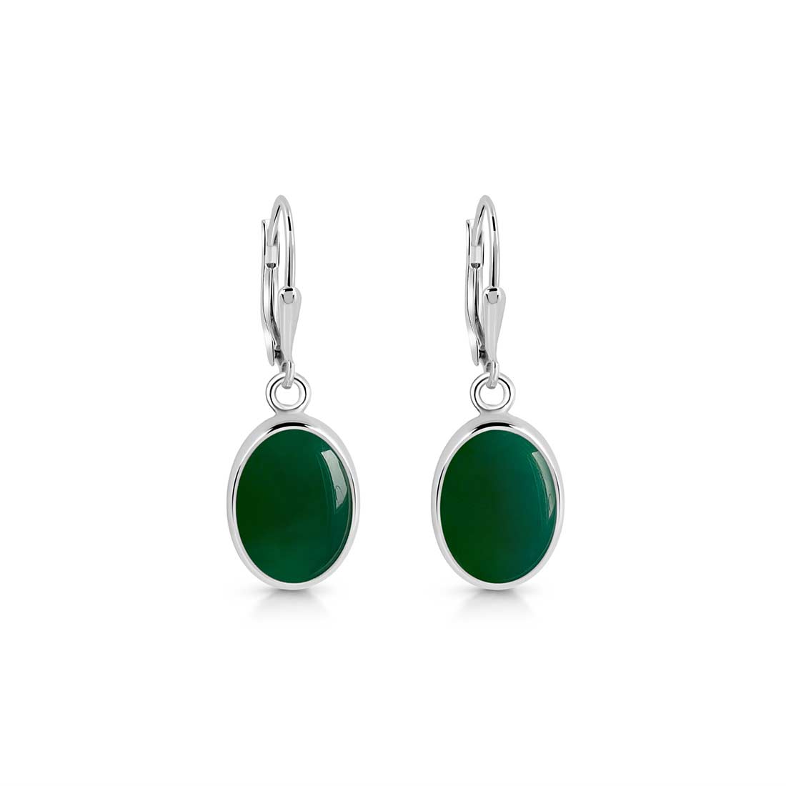 Green Onyx Leverback Earring-(GRO-SE-830.)