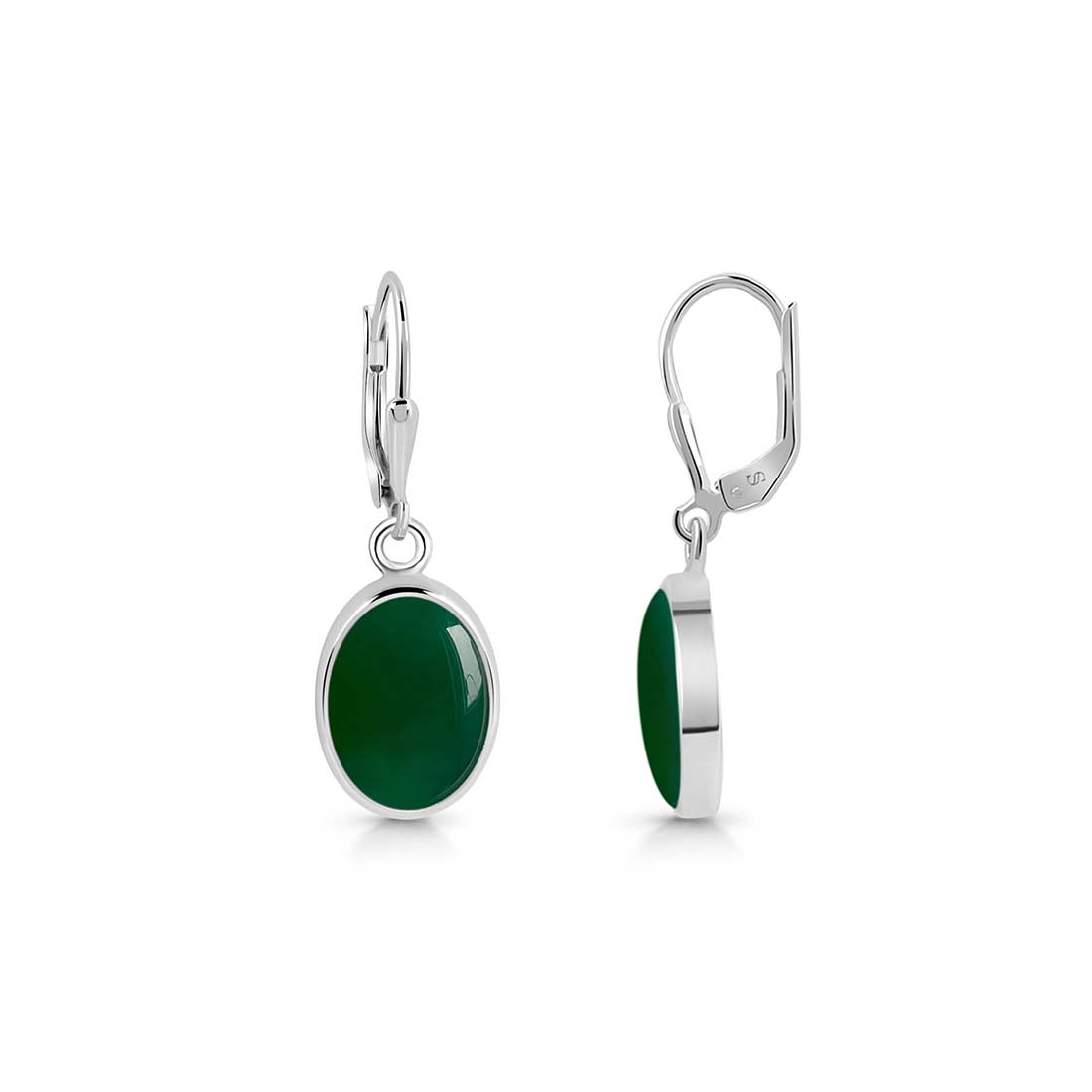 Green Onyx Leverback Earring-(GRO-SE-830.)