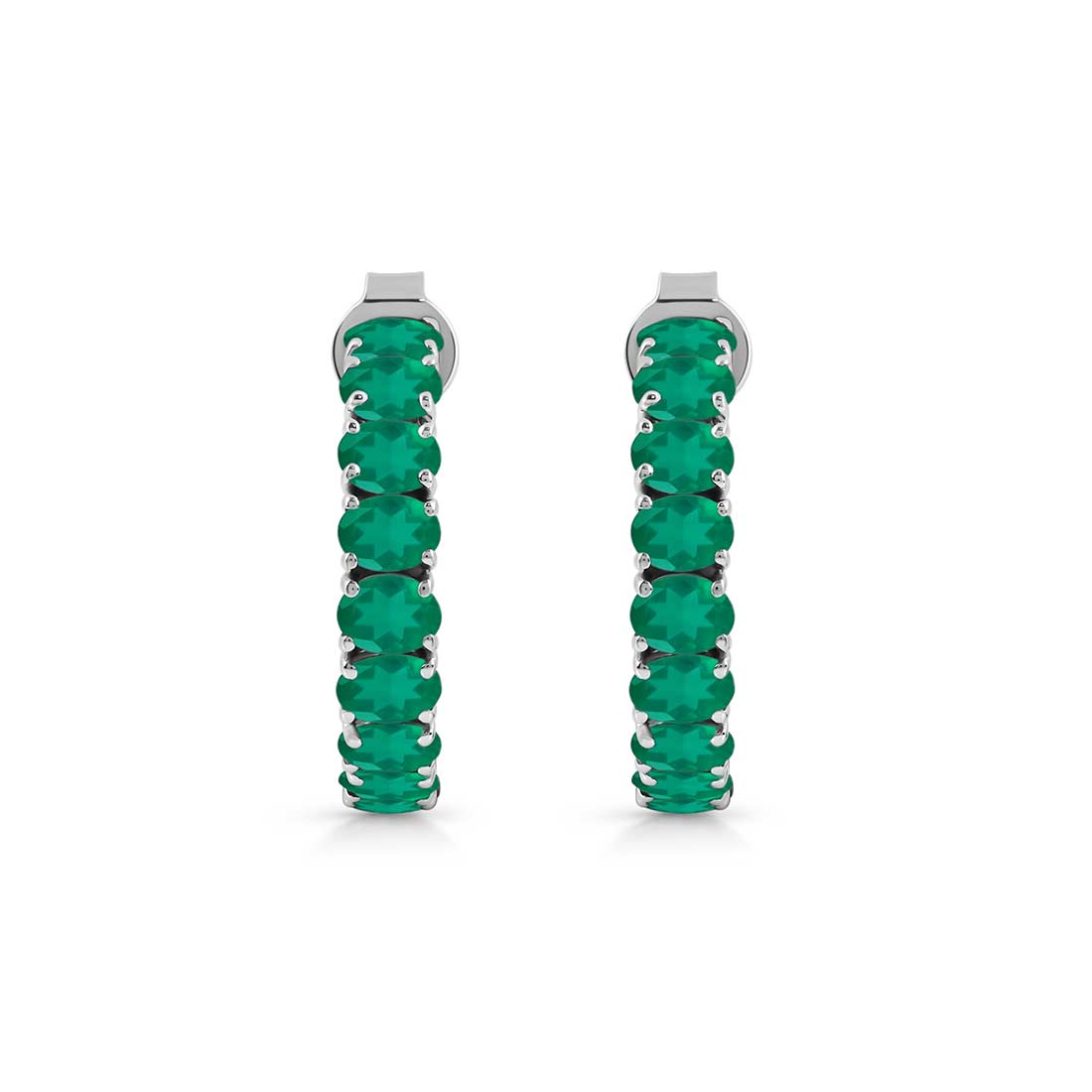 Green Onyx Hoop Earring-(GRO-SE-975.)