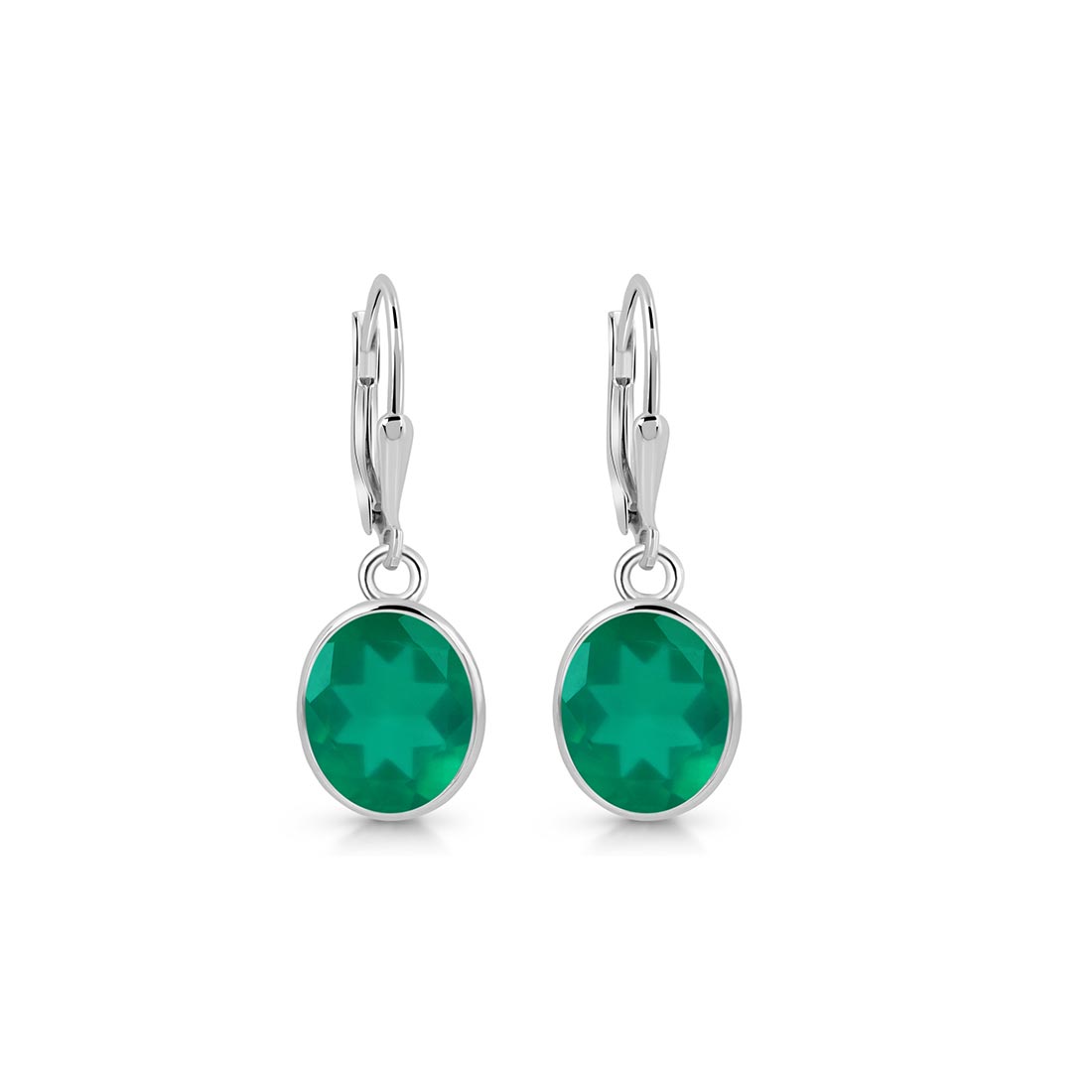 Green Onyx Leverback Earring-(GRO-SE-997.)