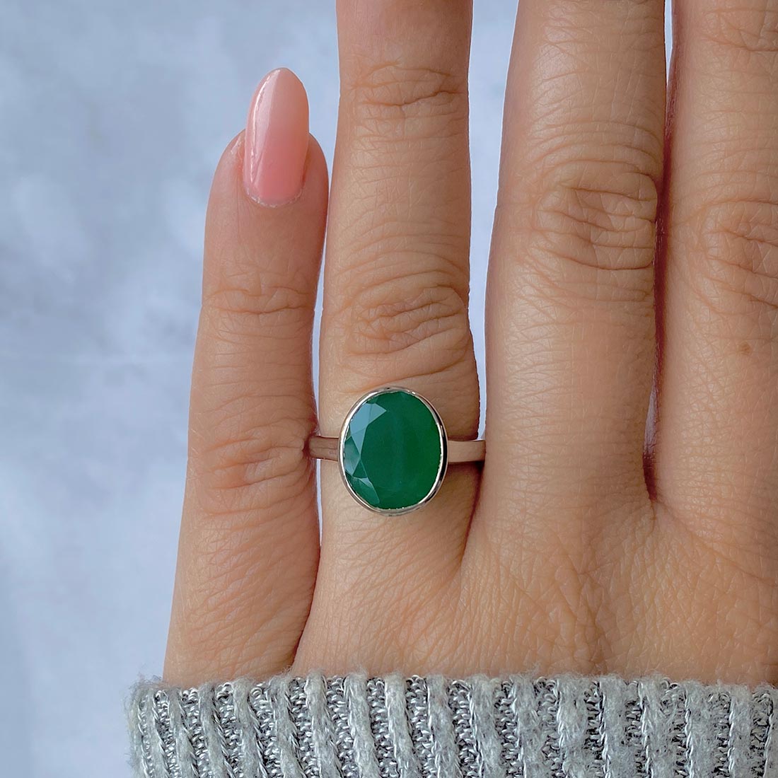 Green Onyx Ring-(GRO-SR-1806-5)