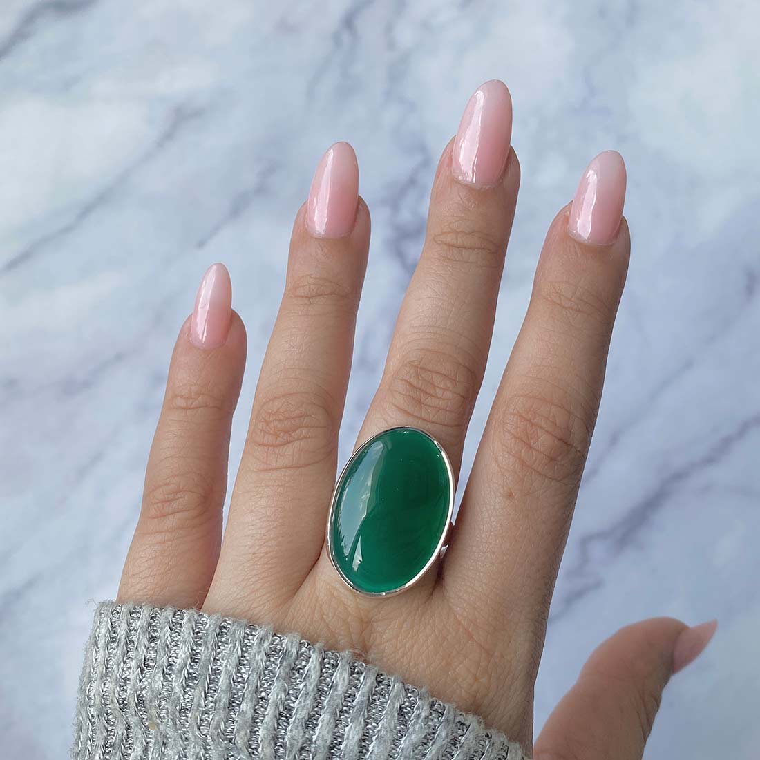 Green Onyx Adjustable Ring-(GRO-R-2.)