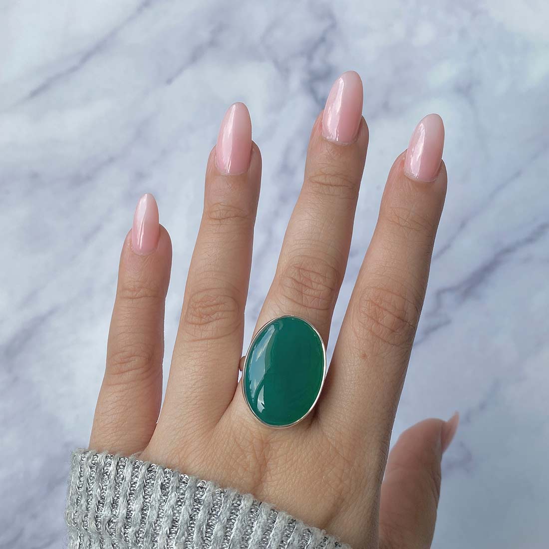 Green Onyx Adjustable Ring-(GRO-R-26.)