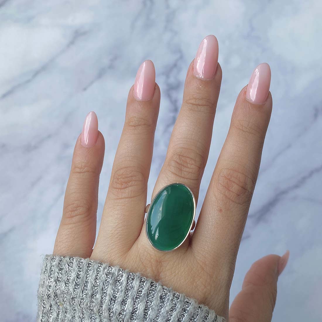 Green Onyx Adjustable Ring-(GRO-R-3.)