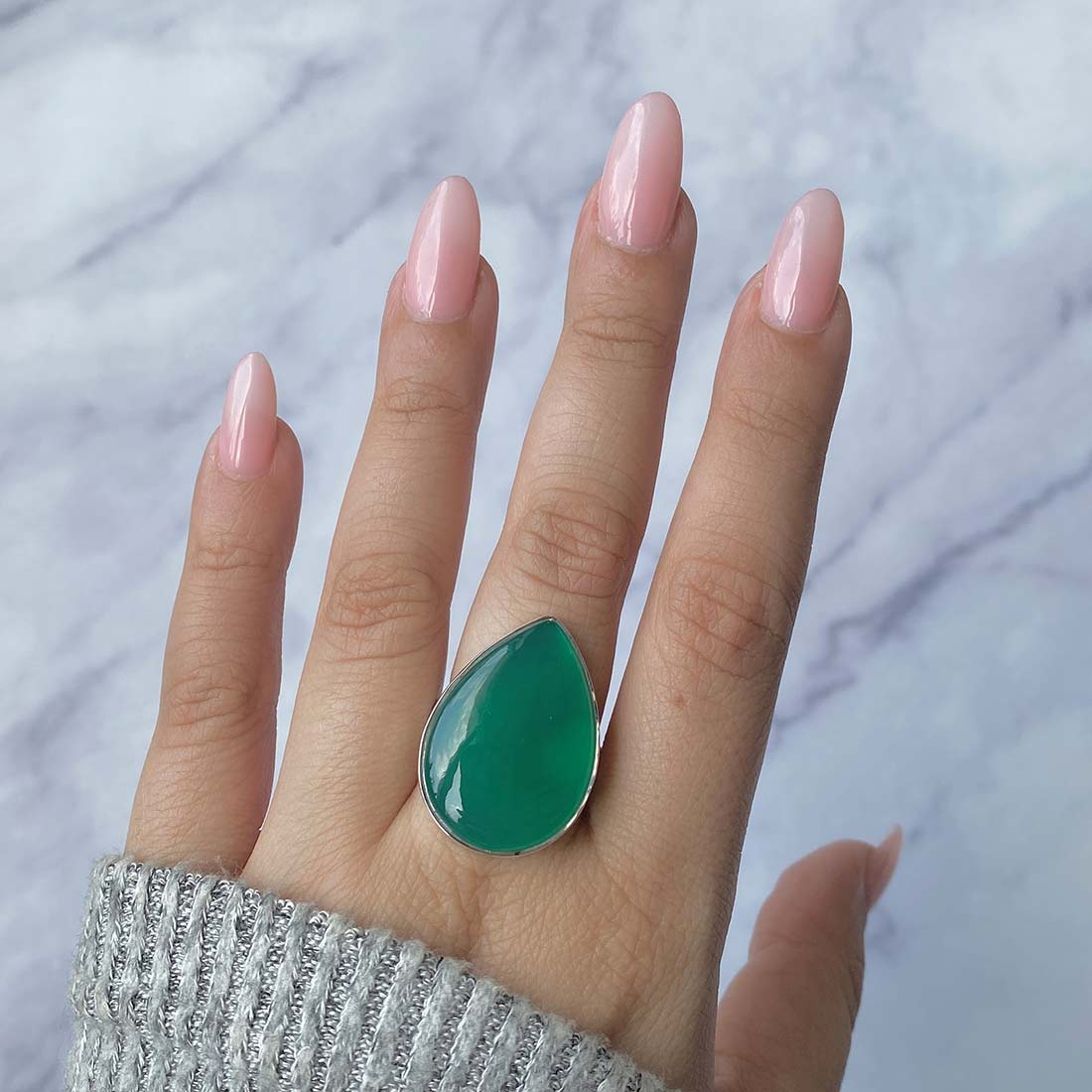 Green Onyx Adjustable Ring-(GRO-R-34.)